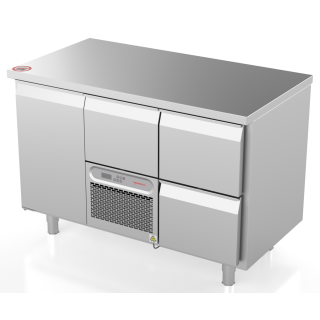 Novameta counter freezer with 1 door and 3 drawers, -20 ... -18°C FP0-M230-130/70/90