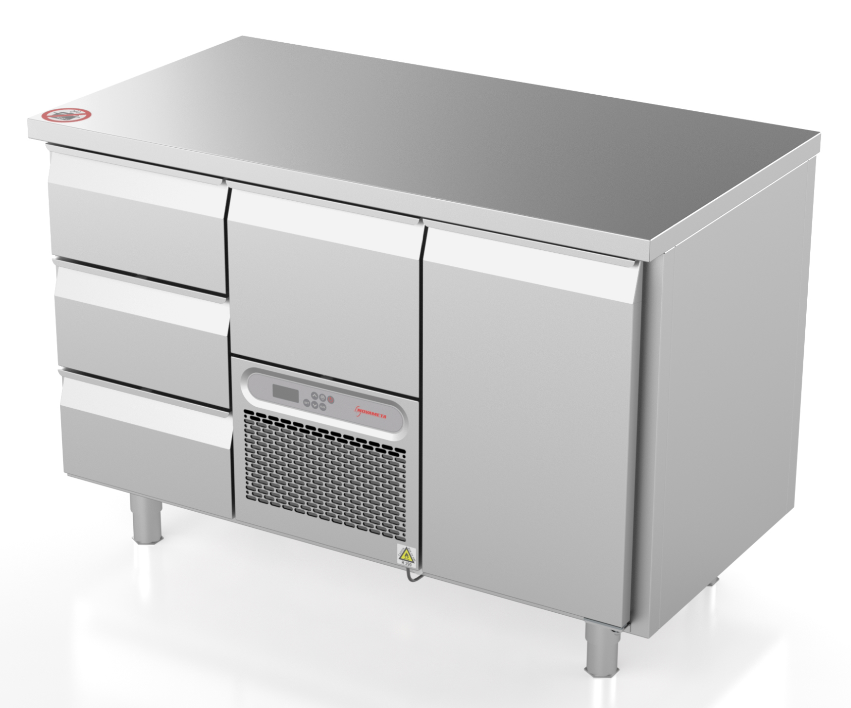 Novameta counter freezer with 1 door and 3 drawers, -20 ... -18°C FP0-M230-130/70/90