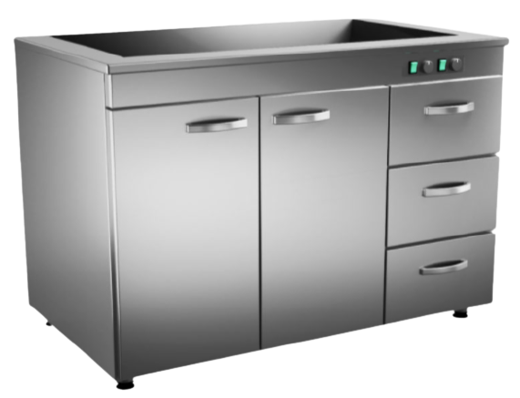 Inox Baltic hot cupboard with basin SSK-1223