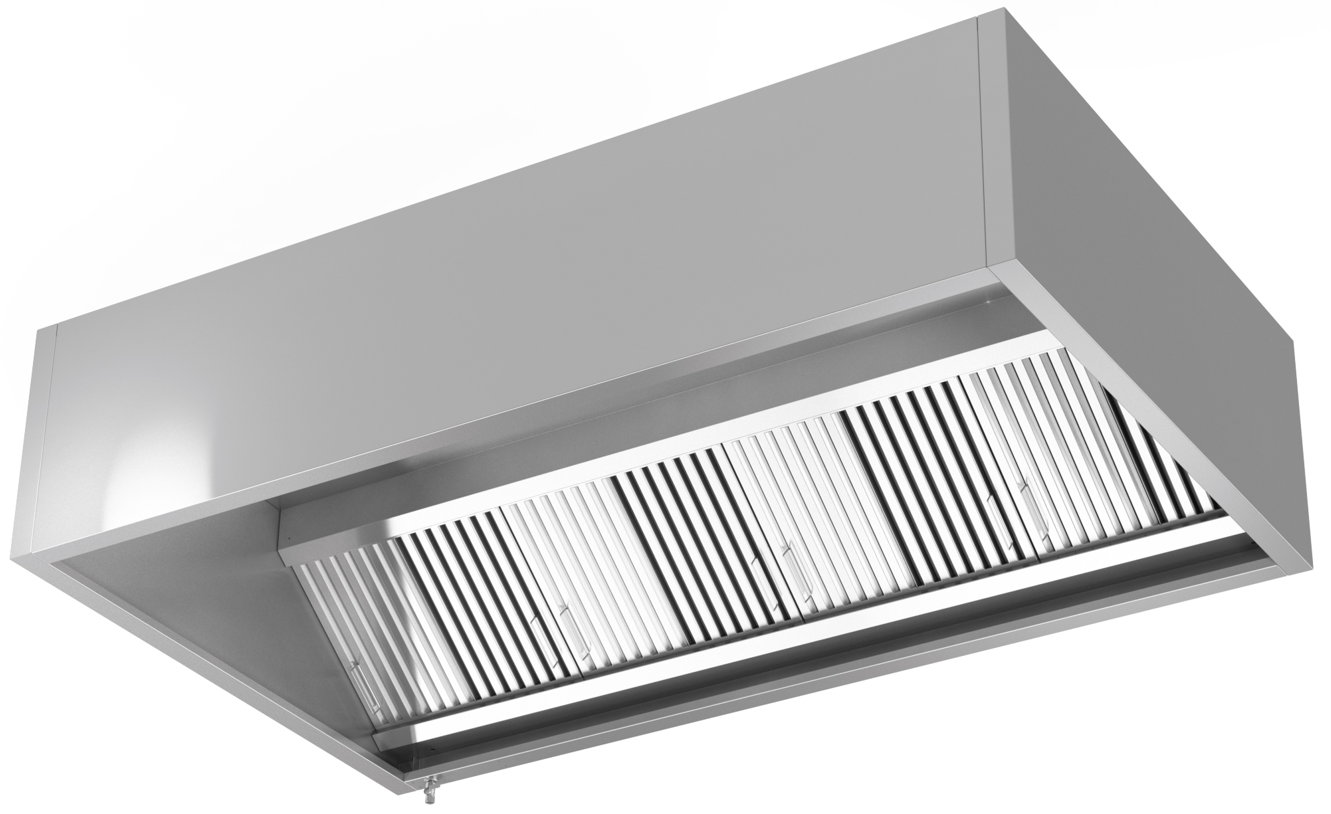 Wall mounted 2800mm box-shaped ventilation hood