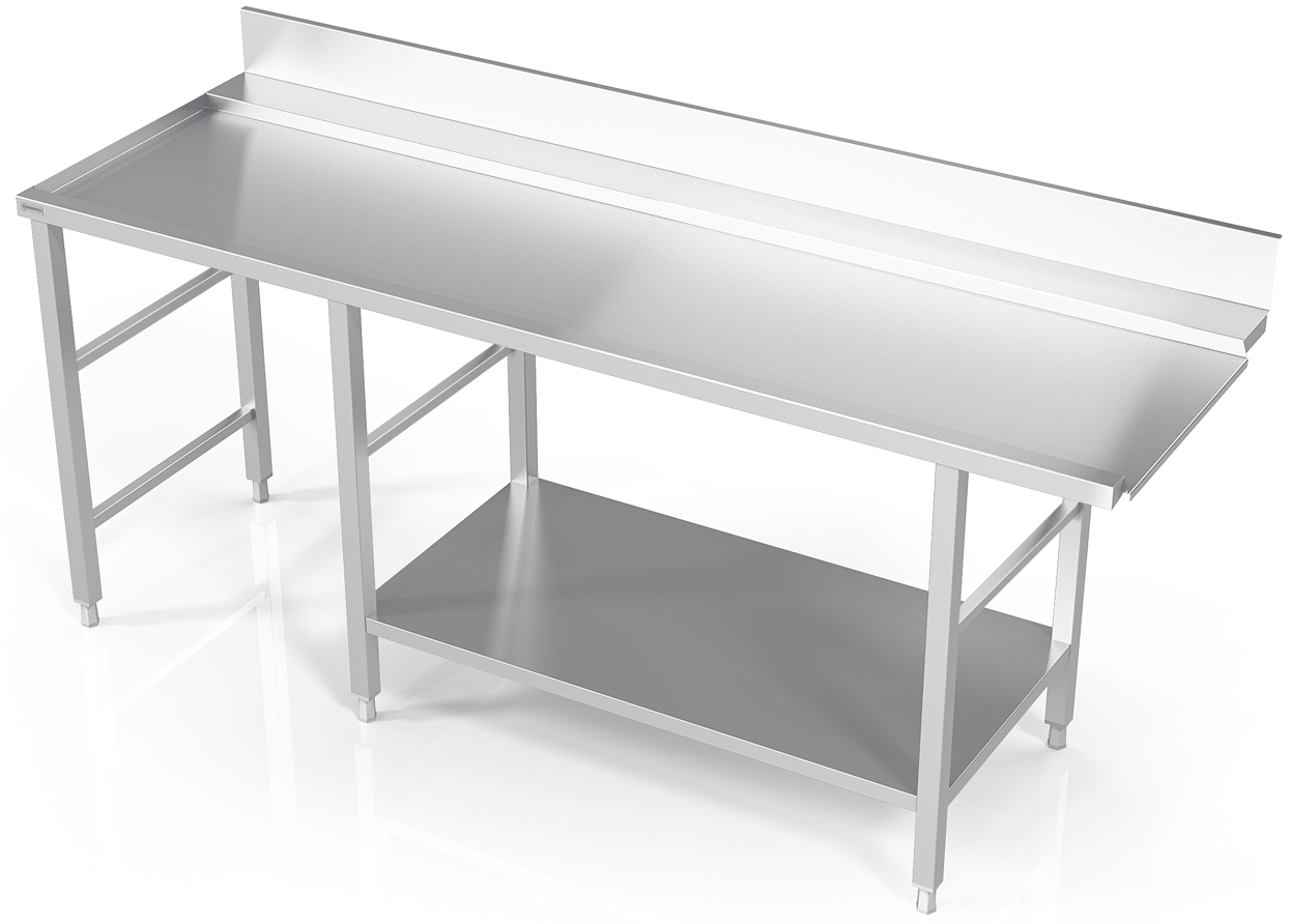 Dishwasher table with shelf and six legs  PX0-VL0-150/70/90