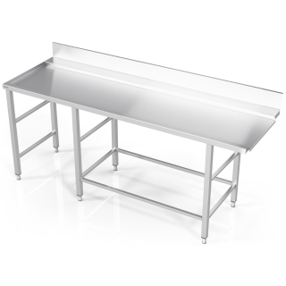 Dishwasher table with frame for modular shelves and six legs PX0-VM0-150/70/90