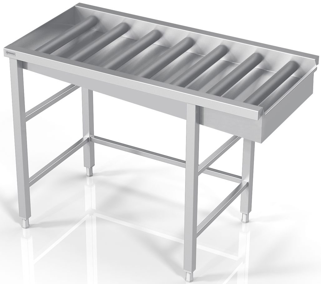 Dishwasher table with full rollers  PI0-PR0-100/70/90