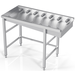 Dishwasher table with half rollers PT0-PR0-100/70/90