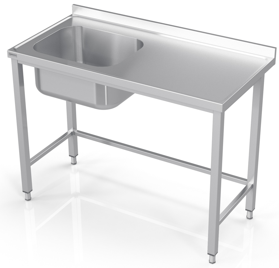 Stainless steel table with sink 80/70/85