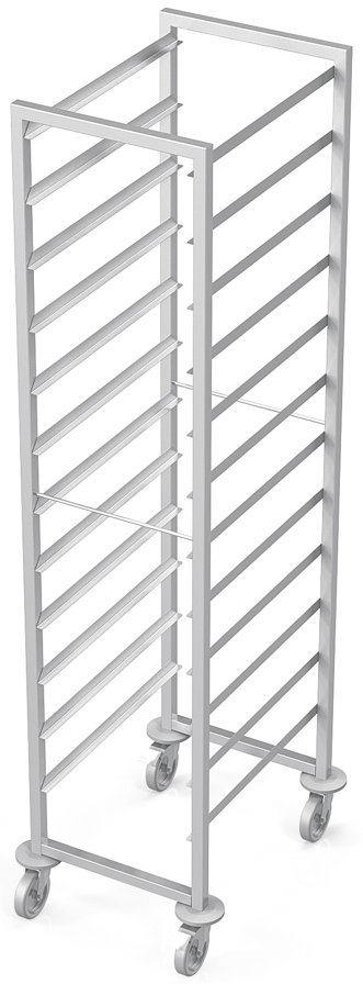 Trolley for transporting GN containers