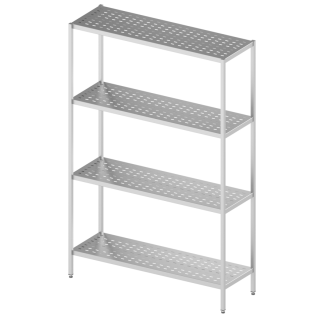 Rack with 4 perforated shelves