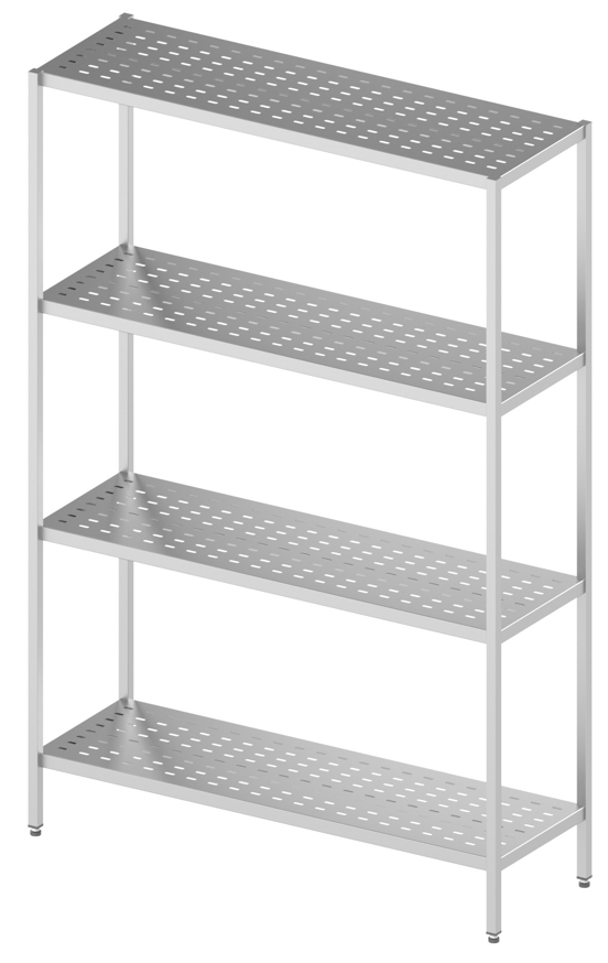 Rack with 4 perforated shelves