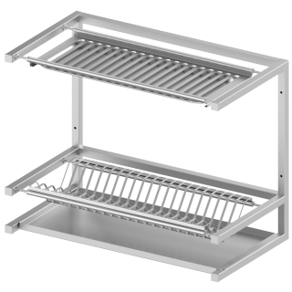 Wall shelves for drying dishes with a tray for collecting water 1990mm